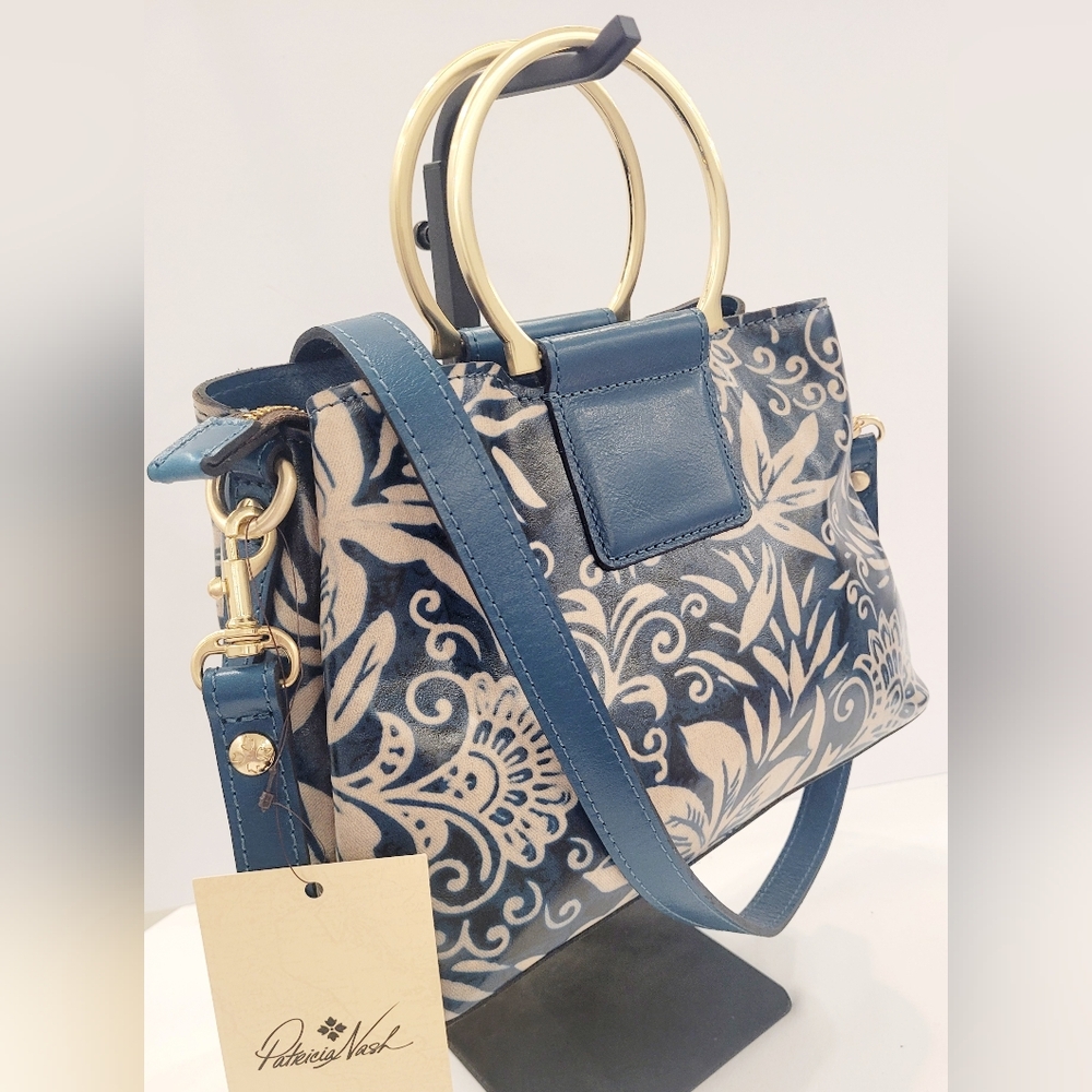 Patricia Nash Greek Floral Empoli Satchel - Picture 2 of 8